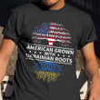 American Grown With Ukrainian Roots T-Shirt Stand With Ukraine Ukrainian Shirt Gift