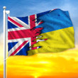 United Kingdom And Ukrainian Flag UK British Stand With Ukraine Flag Indoor Outdoor