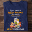 I Just Want To Read Books With My Cats T-Shirt Cute Book Lover Shirt Cat Owners Gift Ideas