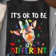 Giraffe It's Ok To Be Different T-Shirt Support Autism Awareness Shirt Apparel