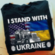 Truckers I Stand With Ukrain Shirt Mens Trucker Truck Driver T-Shirt