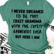 I Never Dreamed I'd Be This Crazy Grandma T-Shirt Funny Grandma Shirt Sayings