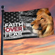 Thin Red Line Faith Over Fear Jesus Lion Flag Firefighter Honor Christian Merchandise