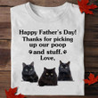 Black Cat Happy Father's Day T-Shirt Fathers Day For Cat Dad Gift Ideas For Him