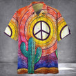 Hippie Peace Symbol Echinopsis Pachanoi Hawaii Shirt For Men Summer Clothes Son Gifts