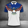 North Dakota Eagle Golfer Polo Shirt Patriotic Mens Golf Polo Shirts Golf Related Gifts