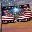 US Army Cross Eagle American Flag Against All Enemies Foreign And Domestic Flag Army Merch