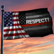Respect Thin Red Line Inside American Flag Support Fireman Outdoor Yard Decorations