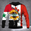 I Stand For syria The Sun Will Rise With Canada Flag Hoodie Sunflower Support Syria Merch