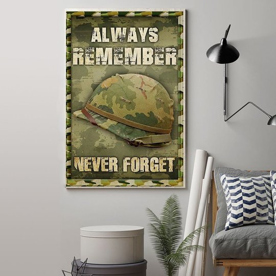 Always Remember Never Forget Poster Proud US Military Wall Print Remembrance
