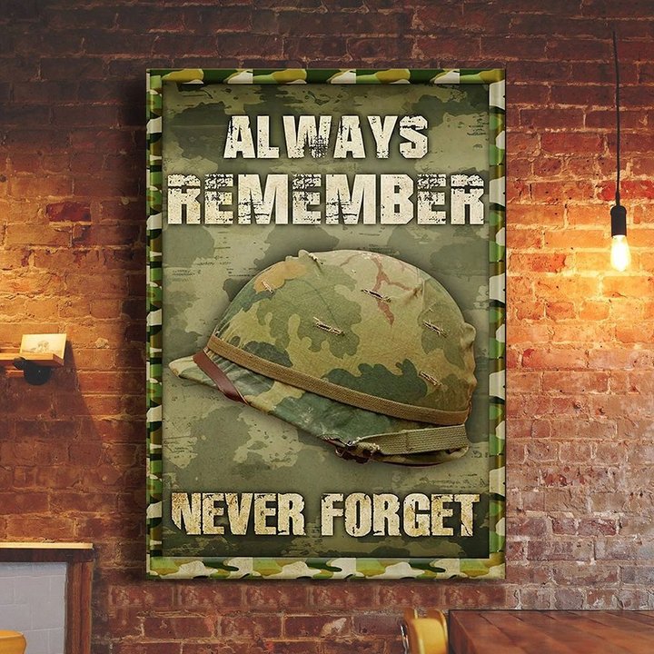 Always Remember Never Forget Poster Proud US Military Wall Print Remembrance