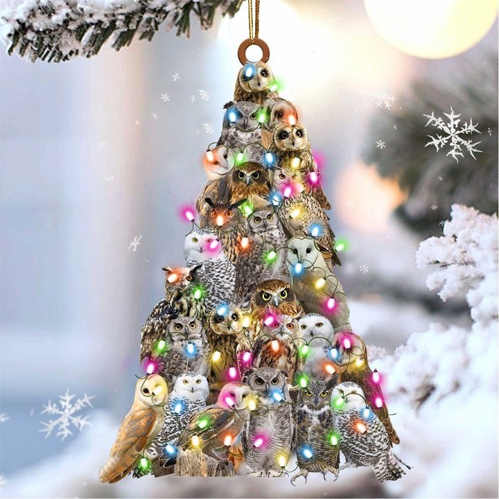 Owls Christmas Ornament Xmas Holiday Christmas Tree Ornament Decoration Hanging Xmas