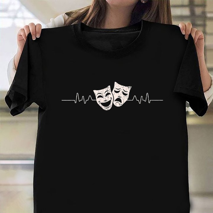 Theatre Heartbeat Vintage T-Shirt Theatre Actor Actress Gift Ideas