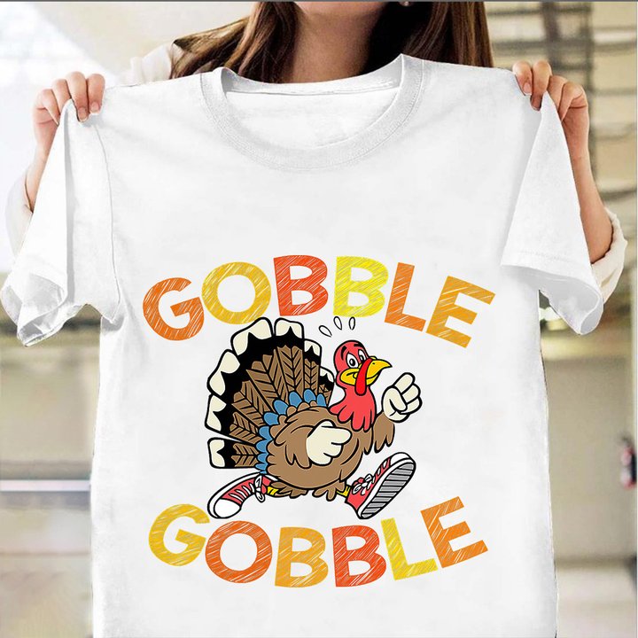 Turkey T-Shirt Gobble Gobble Matching Thanksgiving Shirts Cute Christmas Gifts For Friend