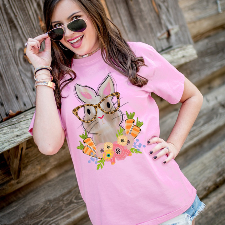 Bunny Easter Shirt Cute Adorable Ladies T-Shirt Easter Gifts For Adults