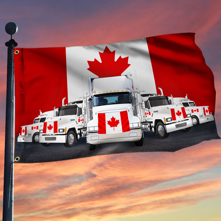 Canadian Trucker Freedom Convoy Flag 2022 Support Canadian Truckers For Freedom Rally DP