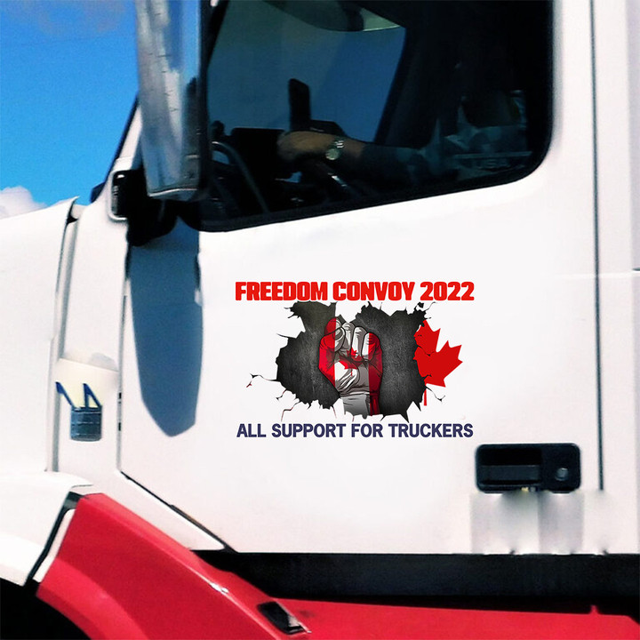 Freedom Convoy 2022 Canadian Fist Car Stickers Support For Truckers Freedom Convoy Merch