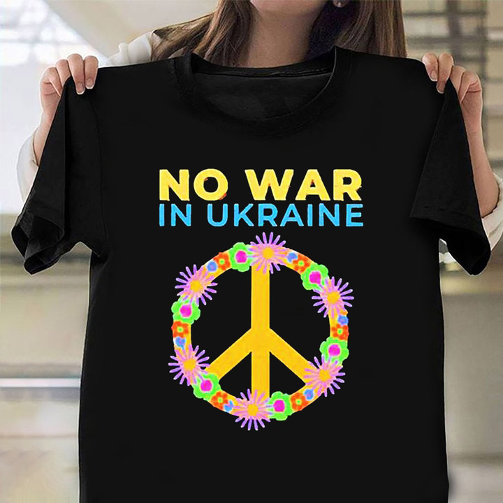 No War In Ukraine Shirt Peace Symbol Ukraine Support Shirt Stand For Ukraine Merch