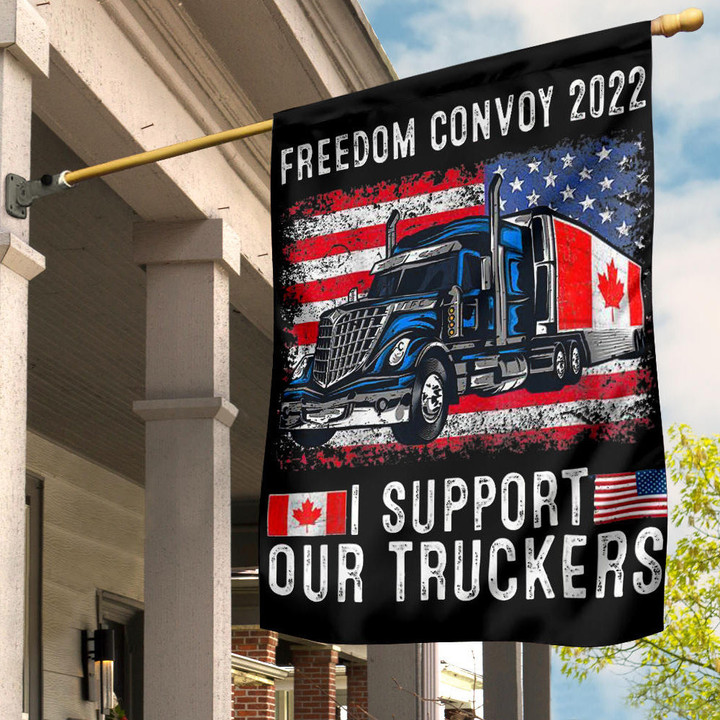 Freedom Convoy 2022 Flag Support Our Truckers Freedom Convoy Merchandise Decor