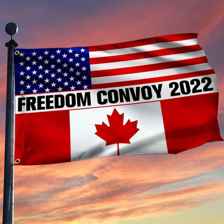 Freedom Convoy 2022 Flag American Canadian Flag Support Truckers Convoy Merch Decorative