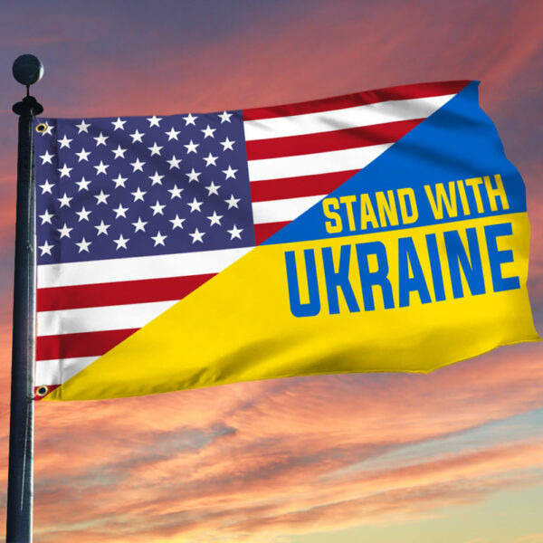 Stand With Ukraine American Ukrainian Flag No War In Ukraine Merchandise