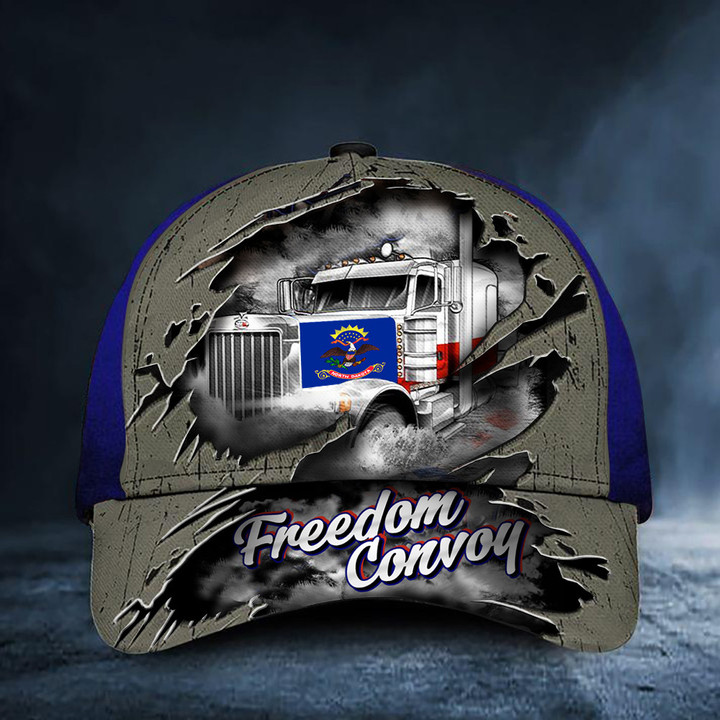 North Dakota Trucker Freedom Convoy Hat Support Truckers For Freedom 2022 Hats
