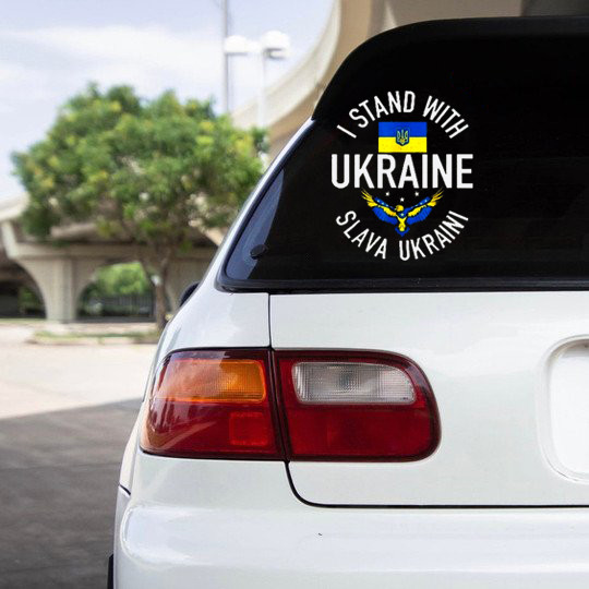Support Ukraine Car Stickers I Stand With Ukraine Slava Ukraine Merch Pray For Ukraine