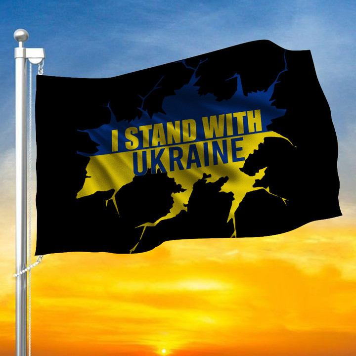 I Stand With Ukraine Flag Support Ukraine Ukrain Flag Anti War Protest Merchandise