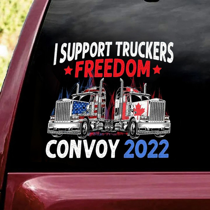 Freedom Convoy Stickers Car Decal Support USA Canadian Trucker Freedom Convoy 2022 Merch