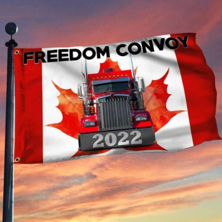 Canadian Freedom Convoy 2022 Flag Support Truckers Freedom Convoy Merch Banner