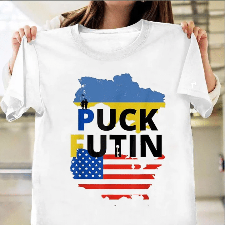 Puck Putin Shirt American Solidarity With Ukraine Support Shirt Stand For Ukraine Apparel