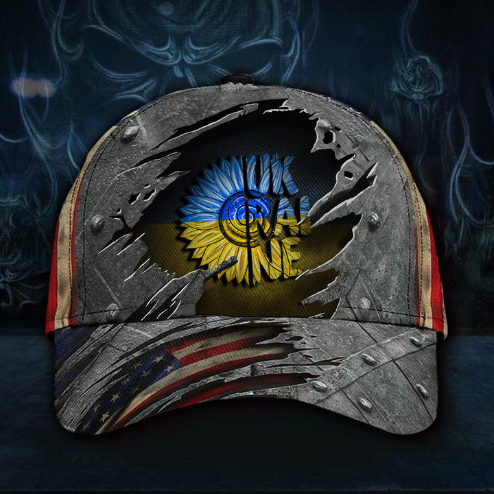 Sunflower Ukraine Hat Inside American Flag Cap Old Retro Support Ukraine Merchandise