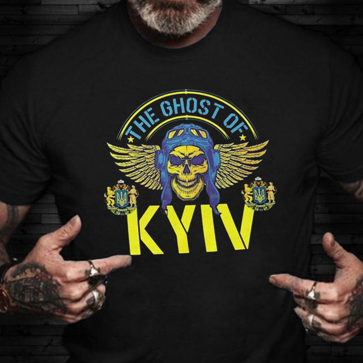 The Ghost Of Kyiv Shirt Ghost Of Kiev Stand With Ukraine Support Shirt Mens