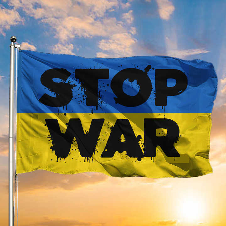 Stop War In Ukraine Flag Ukrainian Support And Pray For Ukraine Flag For Sale