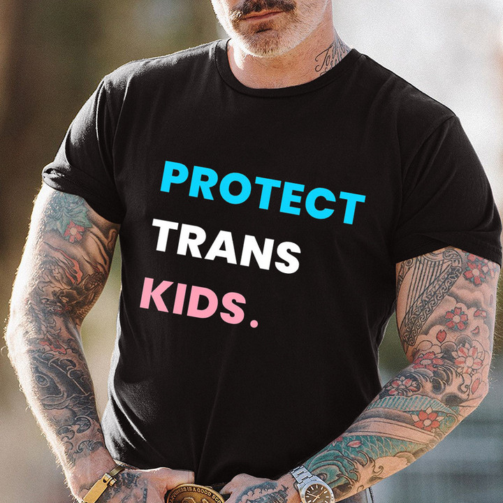 Protect Trans Kids T-Shirt Support Transtrender Kid LGBT Pride Month Merch