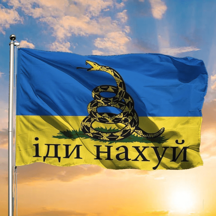 Gadsden Ukrane flag Snake Don't Tread On Me Merchandise Ghost Of Kyiv