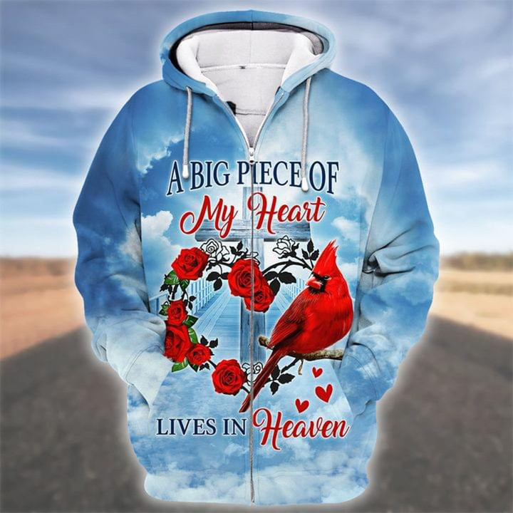 A Big Piece Of My Heart Live In Heaven Hoodie Cardinal Gifts For Lost Loved Ones