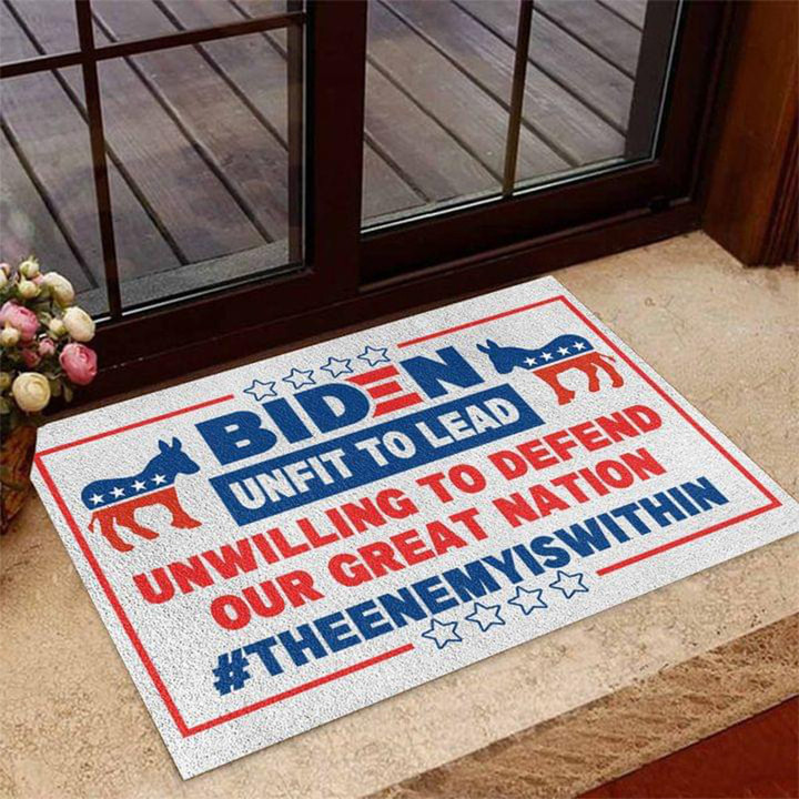 Fiden Unfit To Lead Willing To Defend Our Great Nation Doormat FJB Political Merch