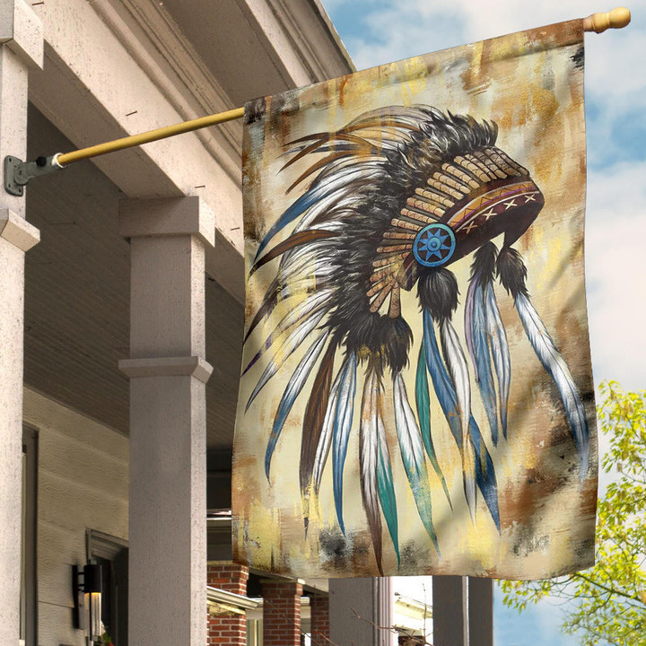 Native American Feather Flag Hat Native American Indians Pride Merch Outdoor Decoration