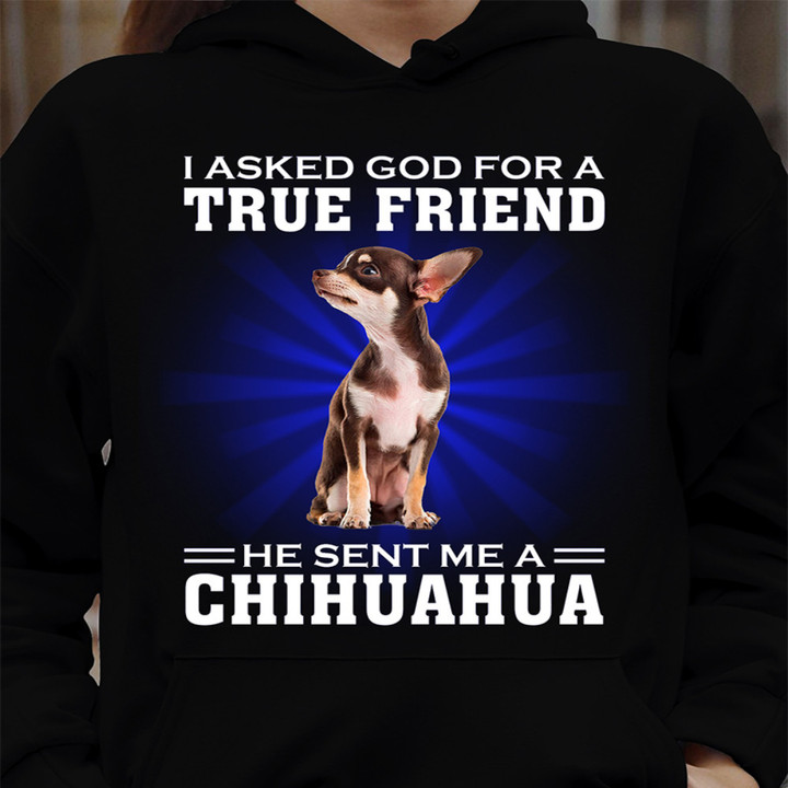I Ask God For A Friend He Sent Me A Chihuahua Hoodie Chihuahua Themed Gifts