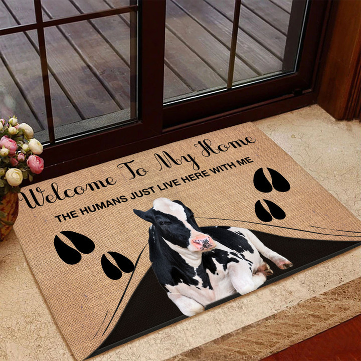 Dairy Cow Welcome To My Home Doormat Funny Welcome Mat Decor Cow Themed Gifts
