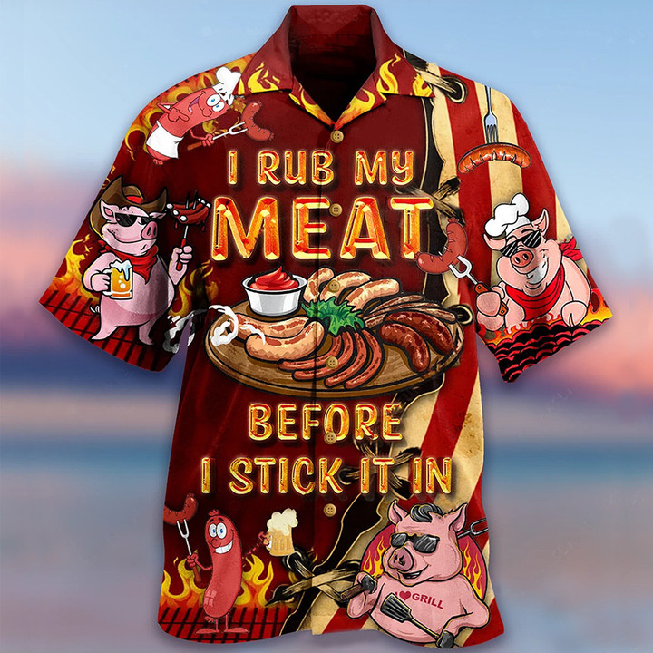 I Rub My Meat Before I Stick It In Hawaiian Shirt Grilling Bbq Gifts For Men
