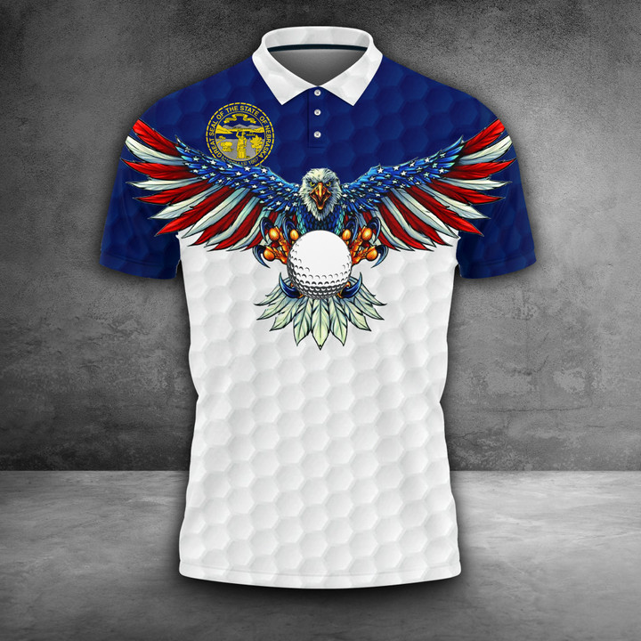 Nebraska Eagle Golfer Polo Shirt Men Golf Clothing Gifts For Golfers Under $50 Ideas