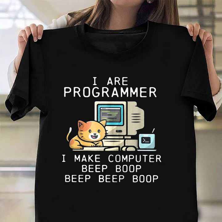 Cat I'm A Programmer I Make Computer Beep Boop T-Shirt Cute Cat Shirt Gifts For Programmer