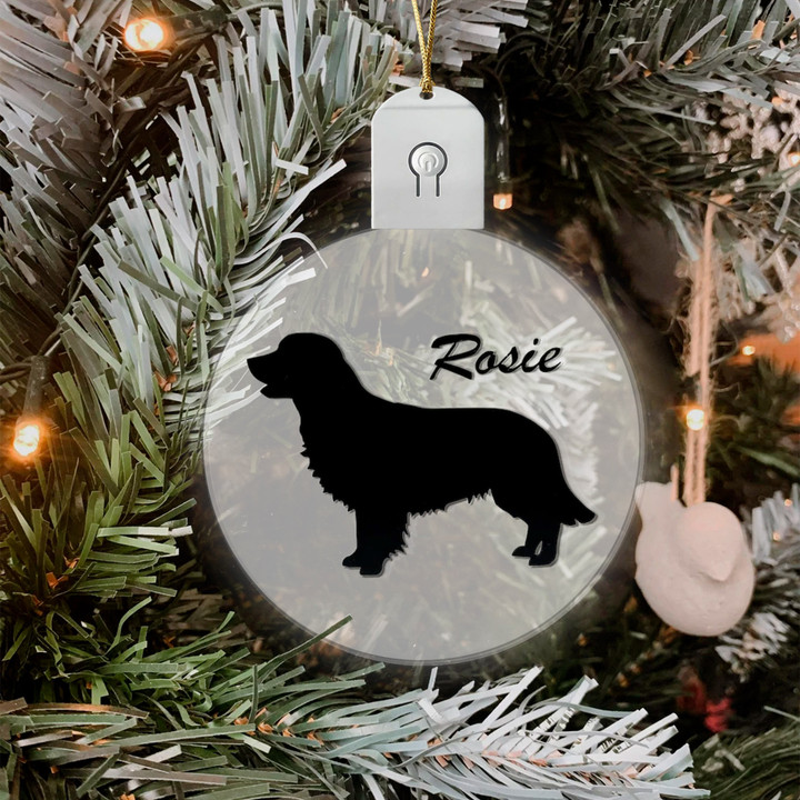 Personalized Golden Retriever Led Christmas Ornaments Dog Owner Light Up Ornaments