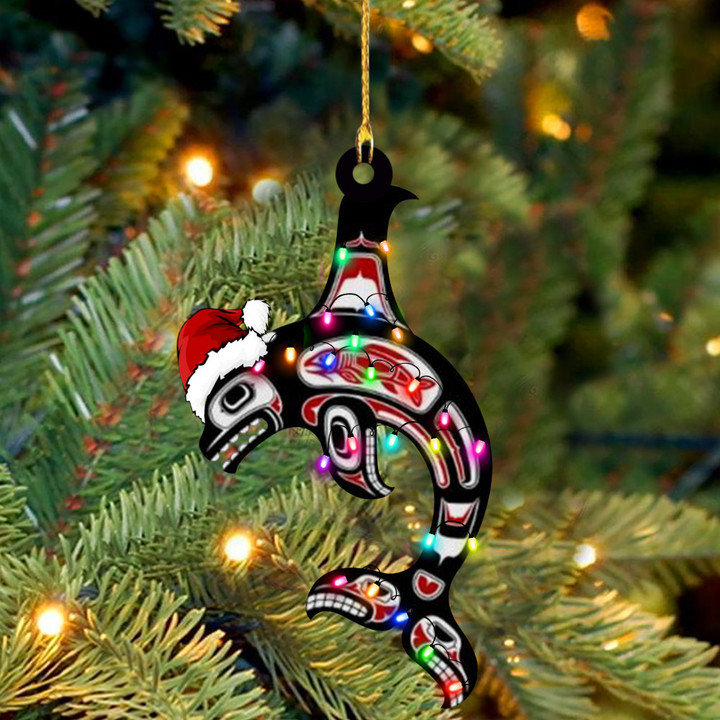 Haida Killer Whale Santa Ornament Simple Christmas Tree Decorations 2022