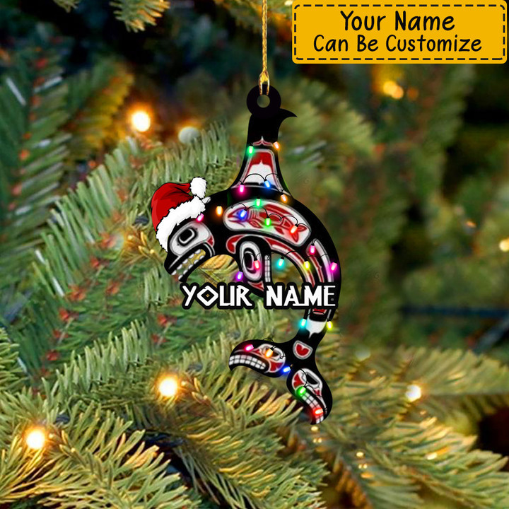 Personalized Killer Whale Tattoo Christmas Ornament Killer Whale Symbolism Xmas Tree Ornament