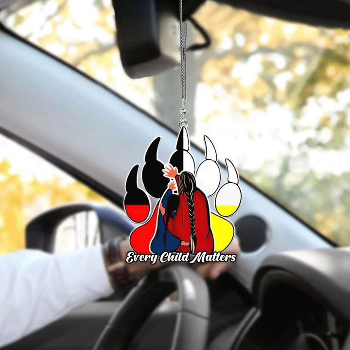 Bear Paw Every Child Matters Rear View Mirror Ornaments Canada Orange Day Movement Merch