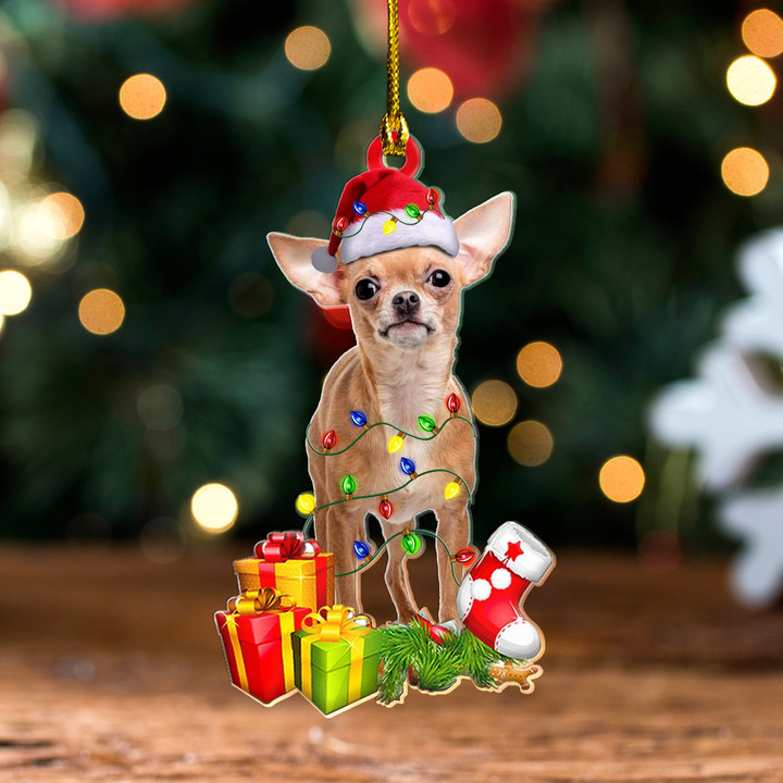 Santa Chihuahua Ornament 2023 Christmas Ornaments Cute Gifts For Dog Lovers
