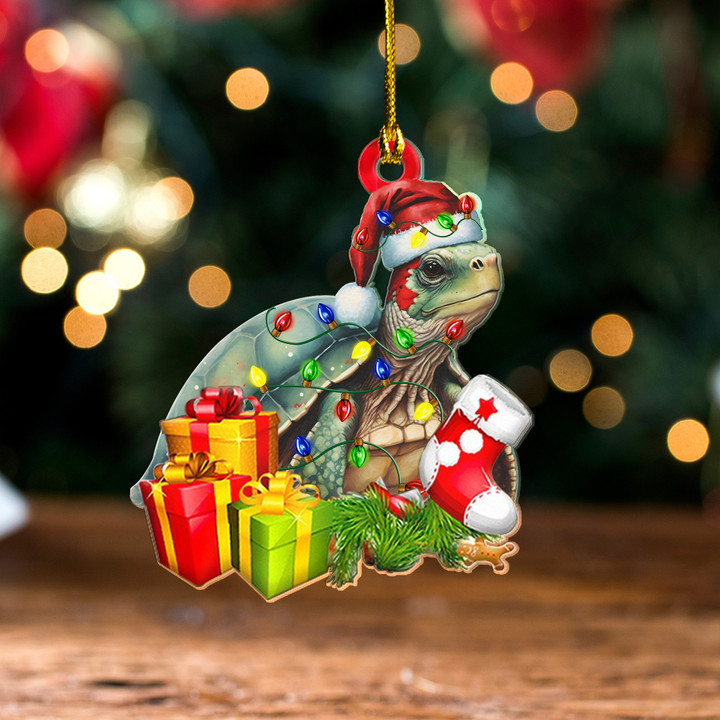 Santa Turtle Ornament Christmas Tree Decorations 2023 Gifts For Turtle Lovers